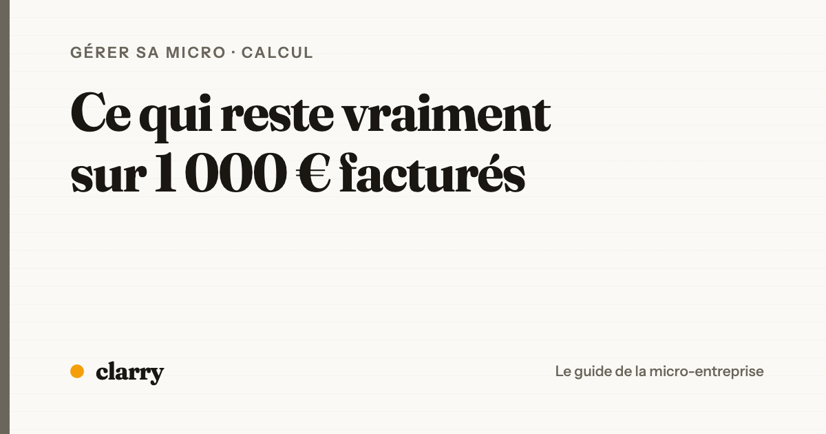Décomposition de ce qui reste sur 1 000 € encaissés en micro-entreprise
