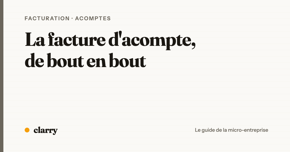 Établir une facture d'acompte puis la déduire de la facture de solde