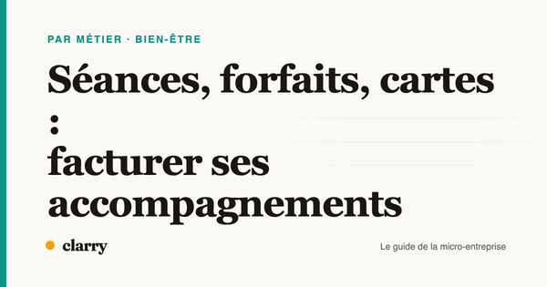 Couverture de l'article : séances, forfaits et cartes, facturer ses accompagnements