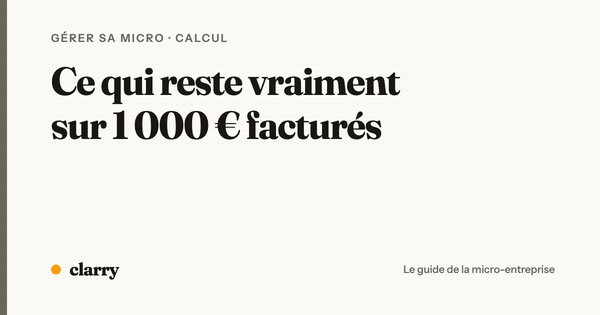 Décomposition de ce qui reste sur 1 000 € encaissés en micro-entreprise