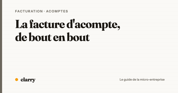 Établir une facture d'acompte puis la déduire de la facture de solde