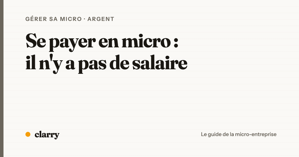 Se payer en micro-entreprise : il n'y a pas de salaire